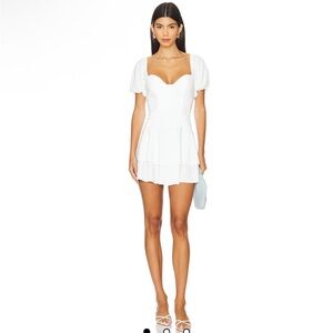 SNDYS White Puff Sleeve Dress